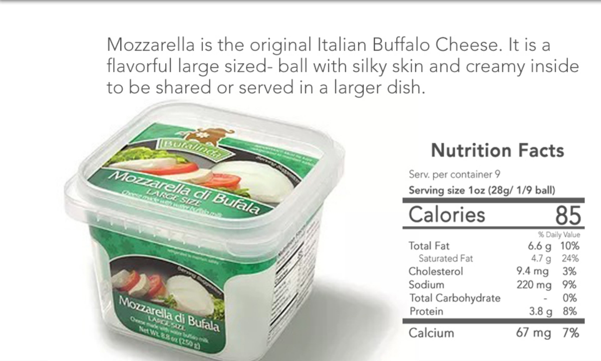 Mozzarella Nutrition
